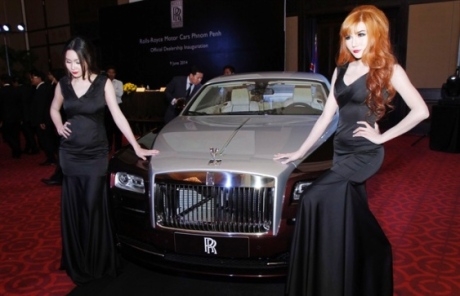 At the announcement of the opening of the new Rolls Royce showroom in Phnom Penh 